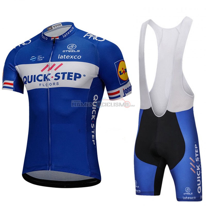 Abbigliamento Ciclismo Uci Mondo Campione Quick Step Floors Manica Corta 2018 Blu